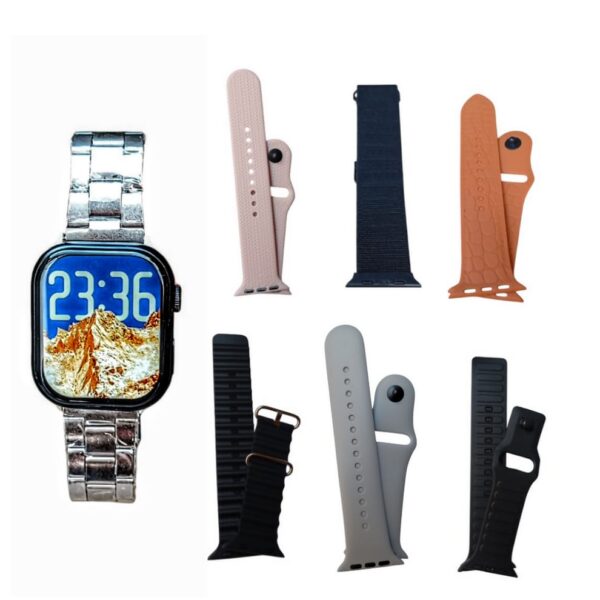 ⁦T-Watch X Max – ساعة ذكية بتصميم فاخر و7 أساور في علبة واحدة⁩ - الصورة ⁦5⁩